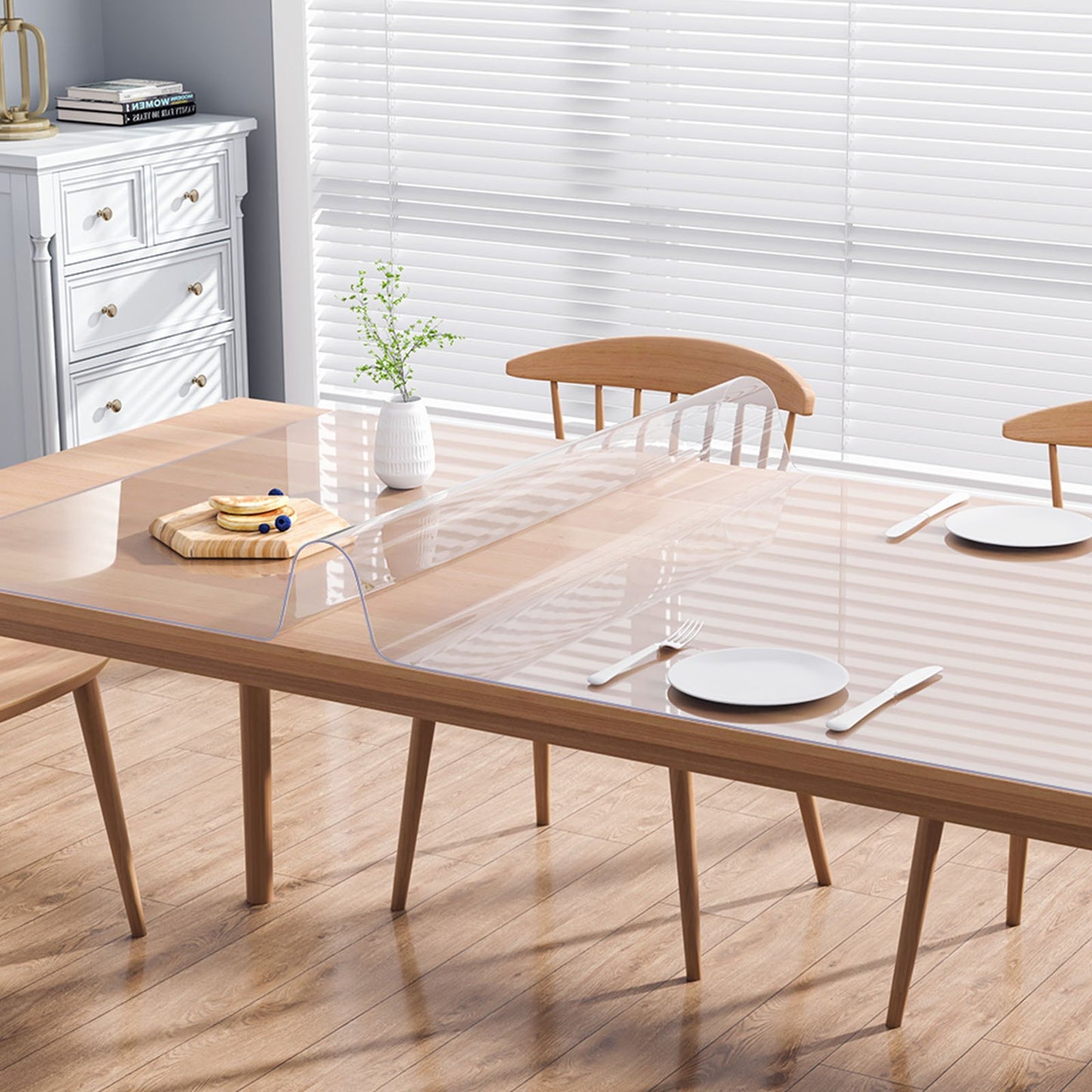 Clear PVC Table Cover Protector Waterproof Plastic Tablecloth 1.5mm Thick Desk Pad