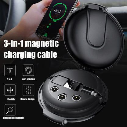 3-in-1 Magnetic Retractable Car Charger Phone Holder | DIGIVIXO