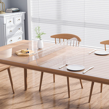 Clear PVC Table Cover Protector Waterproof Plastic Tablecloth 1.5mm Thick Desk Pad