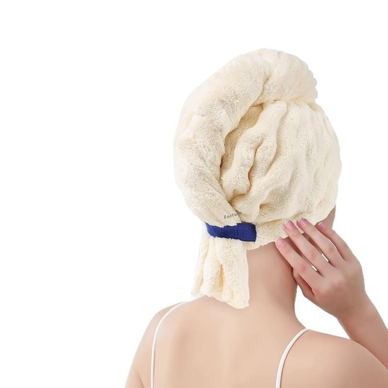 Bubble Velvet Wide Tail Hair-drying Quick-drying Towel Shower Cap