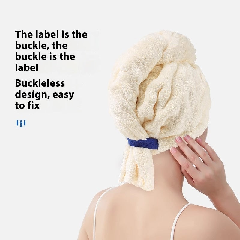 Bubble Velvet Wide Tail Hair-drying Quick-drying Towel Shower Cap