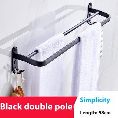 Foldable Bathroom Towel Rack Wall Mounted Aluminum Shelf with No-Drill Installation