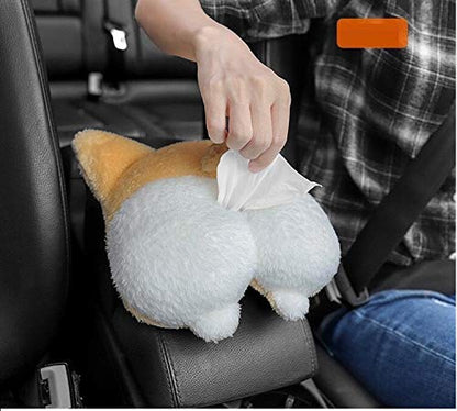 Cute Corgi Butt Tissue Box Holder for Car & Home | DIGIVIXO