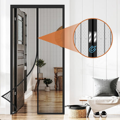 Magnetic Screen Door Curtain Anti-Mosquito Mesh Fly Net with Auto-Close Magnets